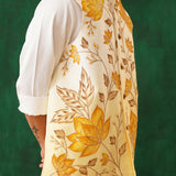 Yellow Hand-painted Nehru Jacket