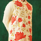 Floral Hand-painted Nehru Jacket