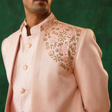 Blush Pink Embroidered Achkan Set