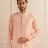 Intricate Peach Nehru Jacket