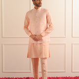 Intricate Peach Nehru Jacket